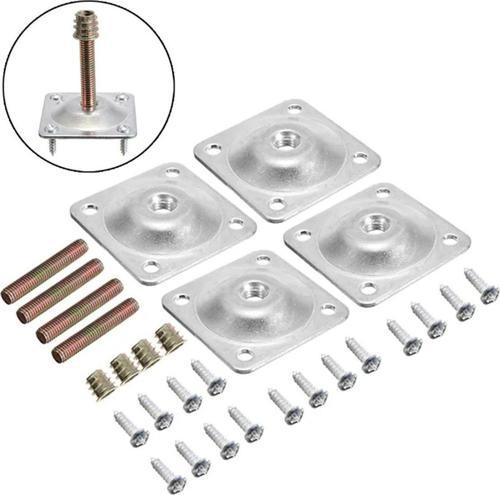 Ahşap Mobilya Ayak Montajı İçin Tablalı Montaj Seti 4Lü Set Braket Çekyat Koltuk Masa Ayak Montaj