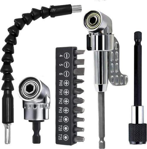 Matkap Için Vidalama Uç Seti Altıgen Hex Köşe Kör Vidalama Adaptörü Hızlı Bits Adaptör Esnek Hortum