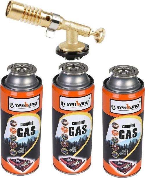 Şaloma Gaz Pürmüz Başlık Ve 3 Adet Gaz Seti Tamirci Kaynak Çakmağı Pürmüz Kafası Torch Profesionel