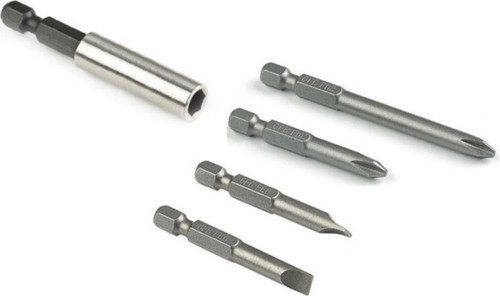 Mıknatıslı Bits Şaftlı Hızlı Değişim Uzatma Matkap Aparatı Metal Ahşap Düz 4 Adet Bits Uç Seti