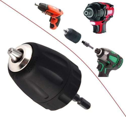 Şarjlı Vidama Matkap Için 1/4 Hex Adaptörlü Mandren 10Mm 3/8 Mm Otomatik Anahtarsız Süpra Mandren