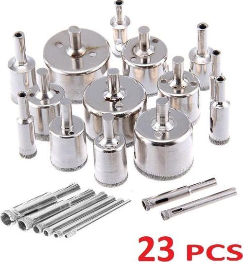 Tam Set 3Mm-60Mm Mermer Granit Fayans Cam Yuvarlak Delme Panç Elmas Matkap Için Boru Karot
