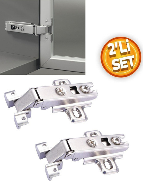 Alüminyum Çerçeve Kapak Menteşe Seti 2 Adet Düz Metal Kapak Menteşe Takımı 2Li