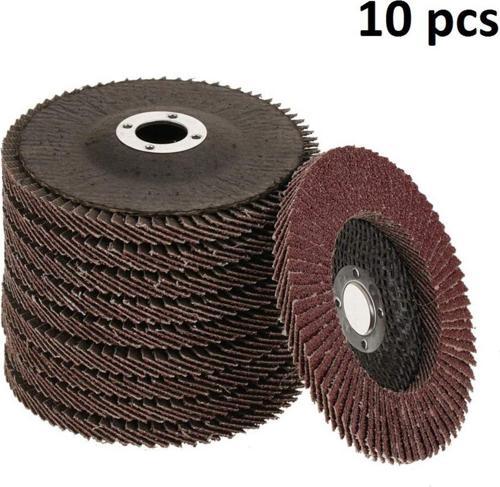 Avuç Taşlama Makinesi İçin 115Mm 10 Adet Yaprak Zımpra 10Lu Flap Disk Alüminyum Oksit Aşındırma