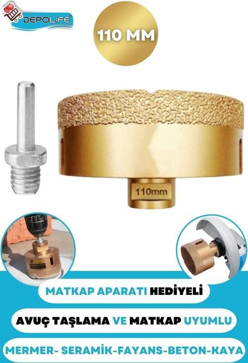 110Mm Granit Mermer Seramik Fayans Beton Taş Delme Panç Spiral Avuç Taşlama Matkap Uyumlu M14 Aparat