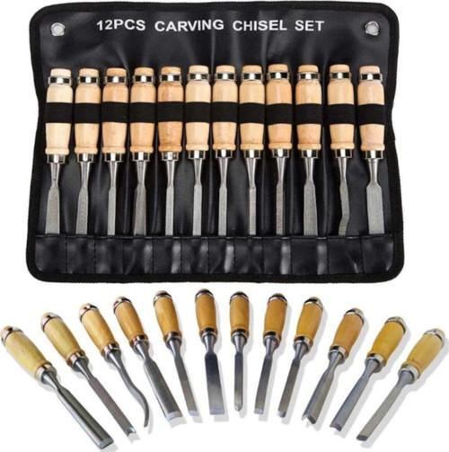 12Li Iskarpela Ahşap Oyma Keski Iskarpela Seti Marangoz Oyma