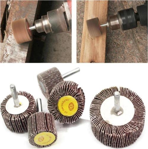 Mop Zımpara Saplı Silindir Zımpara Seti 5 Parça 60 Kum Daire Zımpara Takımı Ahşap Metal Zımparalama