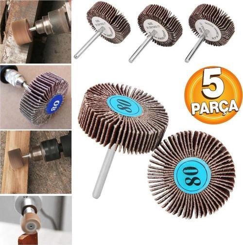 Flap Disk Taşlama Parlatma Mini Disk Seti Matkap Gravür İçin Alüminyum Oksit 5 Adet Mini Zımpara