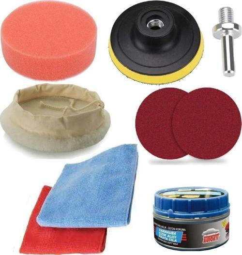 Araç Kaporta Boya Tampon Cizik Giderici Pasta Cila Seti Boya Temizleme Parlatma Polisaj Seti Matkap