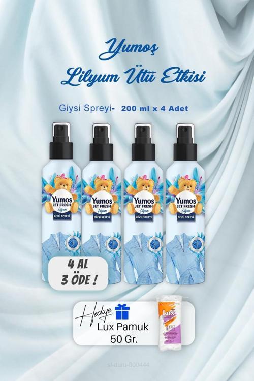 Ütü Etkisi Giysi Spreyi Lilyum 200 Ml + Pamuk