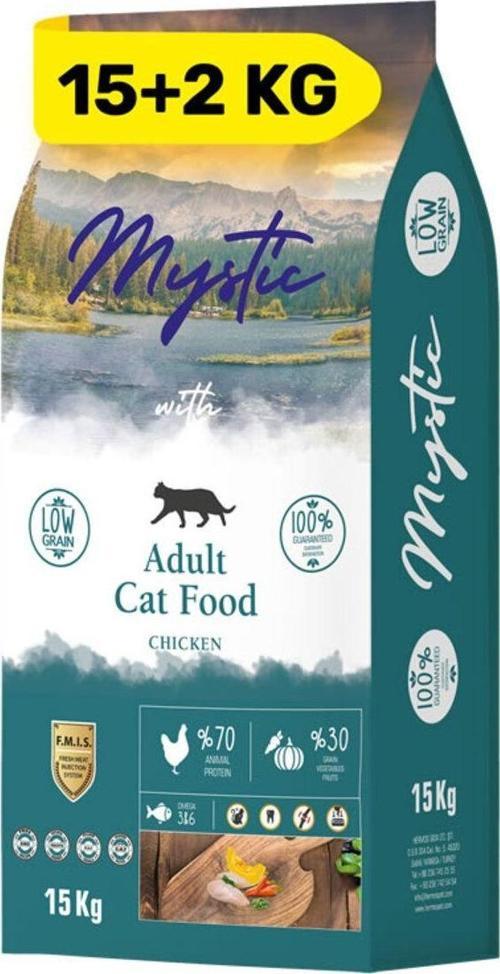 Mystic Yetişkin Kedi Maması Tavuklu 15+2Kg Bonus