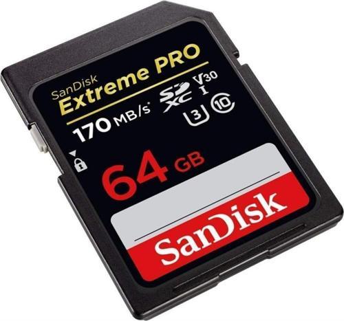 Extreme Pro 64Gb Sd Hafıza Kartı Sdxc 4K U3 V30 170Mb Sdsdxxy