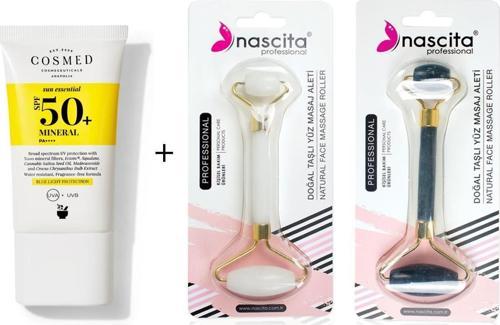 Cosmed Mineral 50 SPF 40 Ml Yüz Güneş Kremi + Nascita Yüz Masaj Aleti - 49