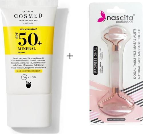 Cosmed Mineral 50 SPF 40 Ml Yüz Güneş Kremi + Nascita Yüz Masaj Aleti - 50