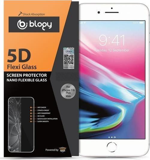 iPhone 8 Plus / 7 Plus ile Uyumlu Flexi 5D Ekran Koruyucu White