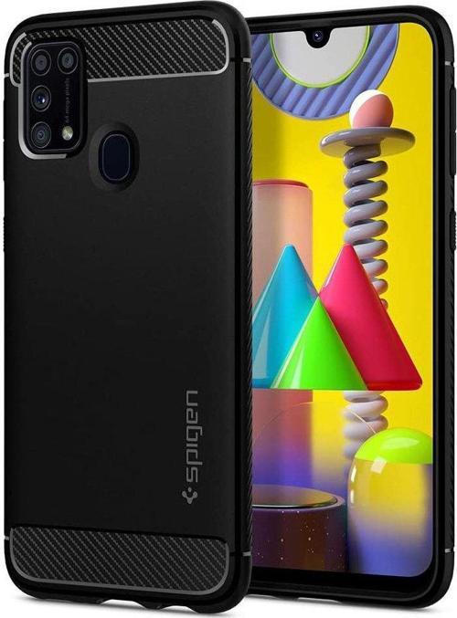Galaxy M31 ile Uyumlu Kılıf Rugged Armor Black
