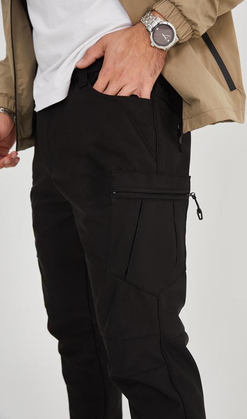 Camp590 Outdoor Softshell Su Ve Rüzgara Dayanıklı içi Polarlı Kışlık Erkek Taktik Pantolon