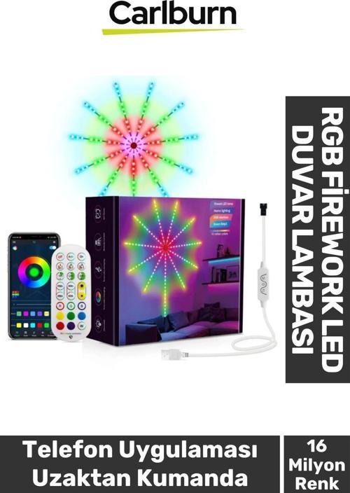 Telefon Uygulama Kumanda Akıllı Aydınlatma Salon Ev Yatak Odası Gamer RGB Firework LED Duvar Lambası