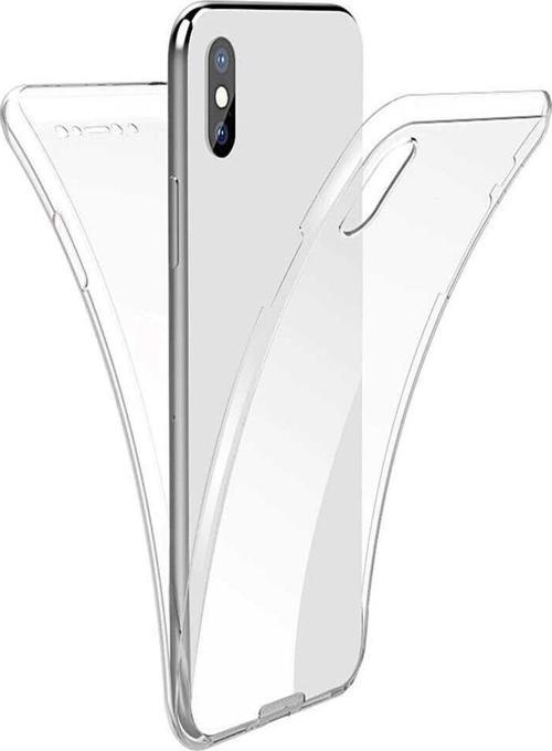 Apple iPhone X Kapak 360 Derece Ön ve Arka Tam Koruma Şeffaf Silikon Kılıf