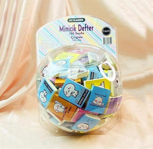 Minicik Not Defteri 5X4 Cm 120 Safa Çizgisiz Bam-1032 (175 Li Paket)