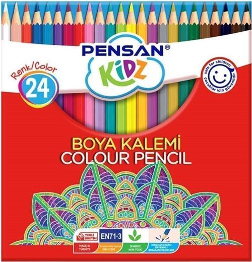 Kidz Kuru Boya Kalemi 24 Renk Tam Boy pe56324tbkb