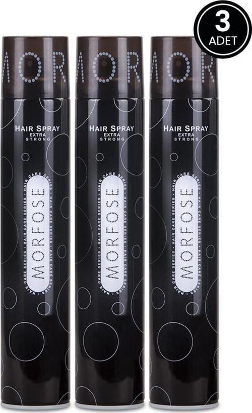 Extra Strong Saç Spreyi  Siyah 400 Ml X 3 ADEt