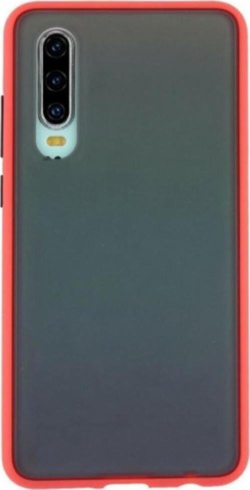 Samsung A70 Kılıf Silikon Kenarlı Düğmeleri Renkli Mat Arka Kapak - Kırmızı
