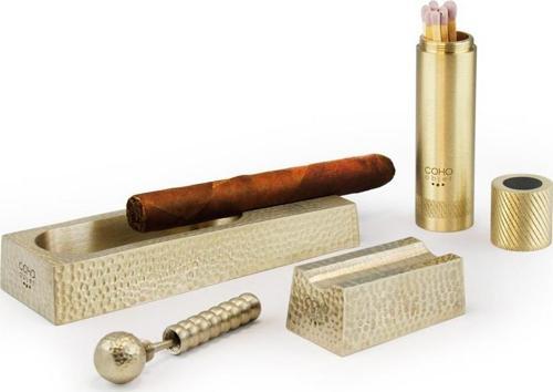 Coho Patron Limited Edition Dövme Aksesuarlı Pirinç Puro Seti