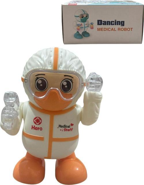Robot Pilli Işıklı Sesli Müzikli Medical Dancing Robot 18 CM