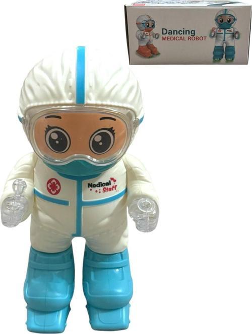 Robot Pilli Işıklı Sesli Müzikli Patenli Kayan Medical Robot Oyuncak 18 CM