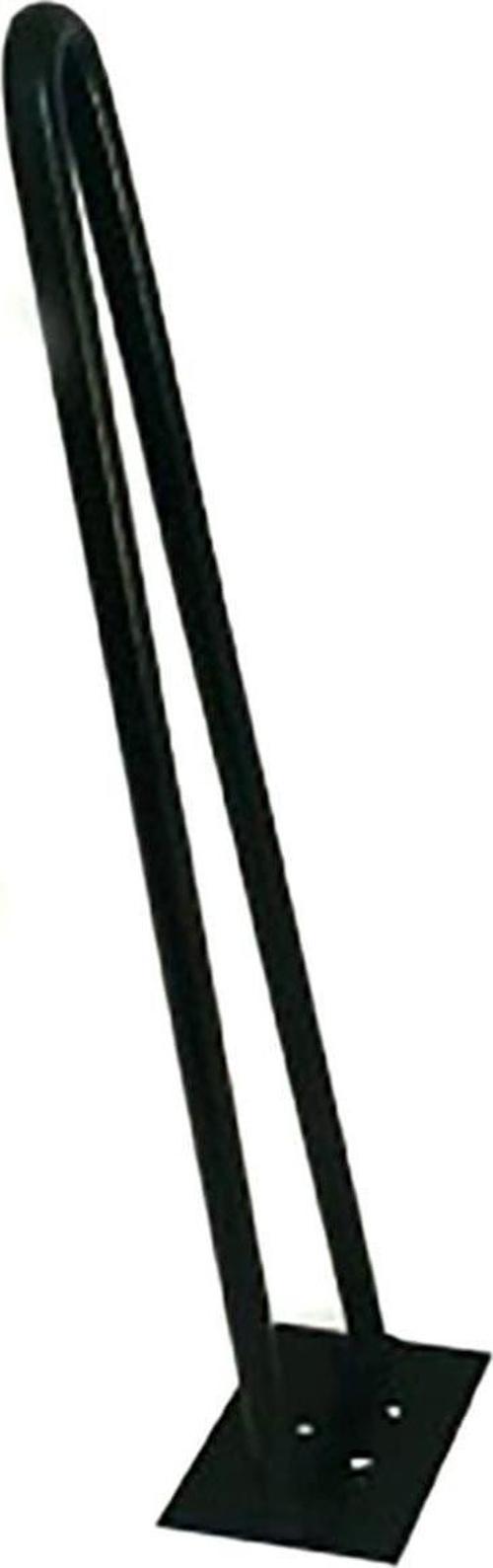 Rustik Tarz V Model Mat Siyah Has Demir Firkete Masa Sehpa Ayağı 80 cm