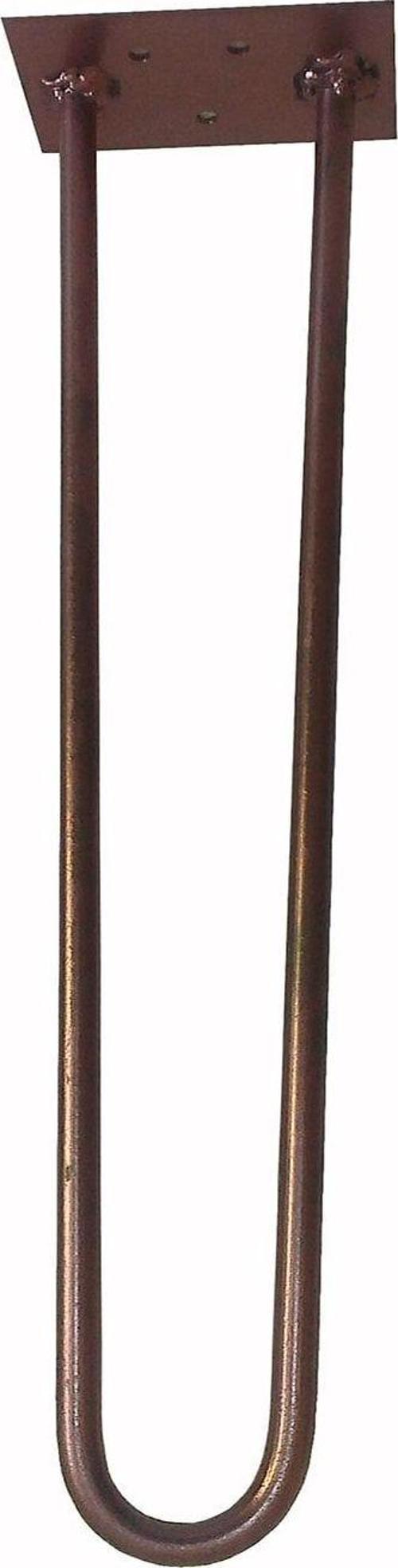 Bakır Renk Rustik Tarz U Model Has Demir Firkete Masa Sehpa Ayağı 45 cm