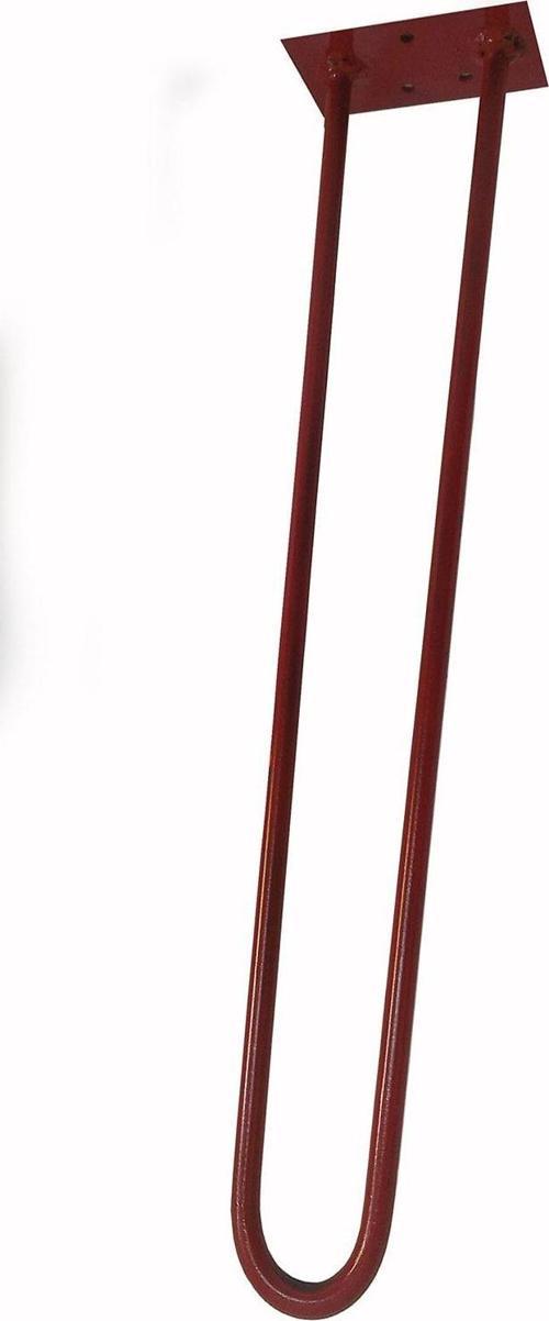 Kırmızı Renkrustik Tarz U Model Has Demir Firkete Masa Sehpa Ayağı 42 cm