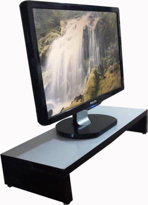 Zıtların Birliği Mat Siyah Beyaz Monitör Standı 45 cm x 25 cm