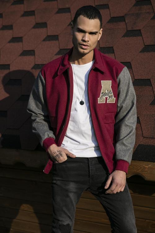 Armalı Fermuarlı Regular Fit Bomber Erkek Mont 5715896 BORDO