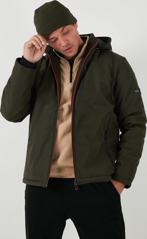 Regular Fit Çıkarılabilir Kapüşonlu Cepli Erkek Mont 497ALBERT HAKİ