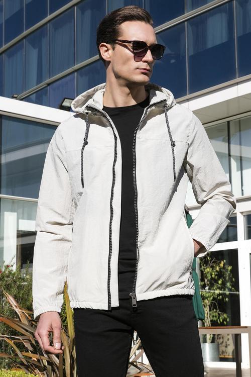 Regular Fit Kapüşonlu Cepli Mevsimlik Erkek Mont 497GLENN TAŞ