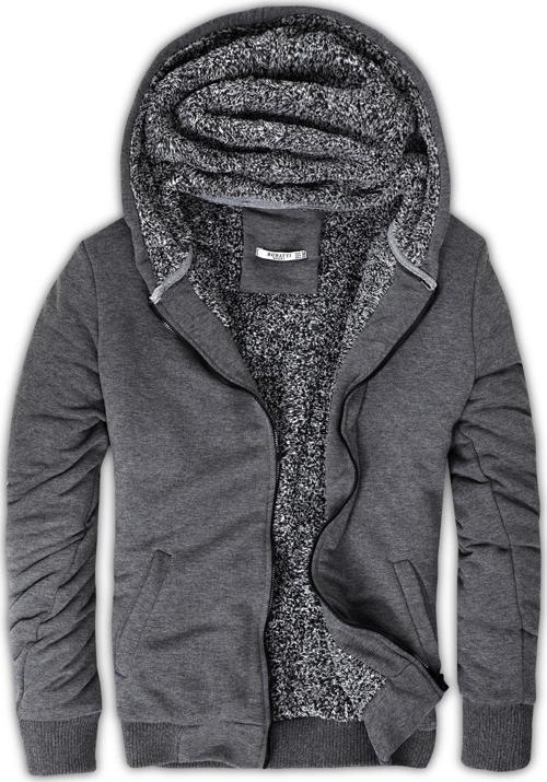 İçi Kürklü Kapüşonlu  Slim Fit Erkek Sweat 575708 ANTRASİT