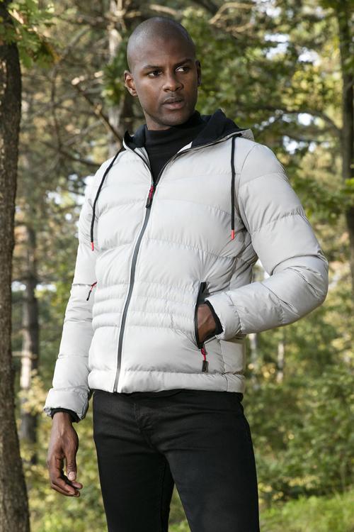Kapüşonlu Cepli Slim Fit Şişme Erkek Mont 6490001 TAŞ