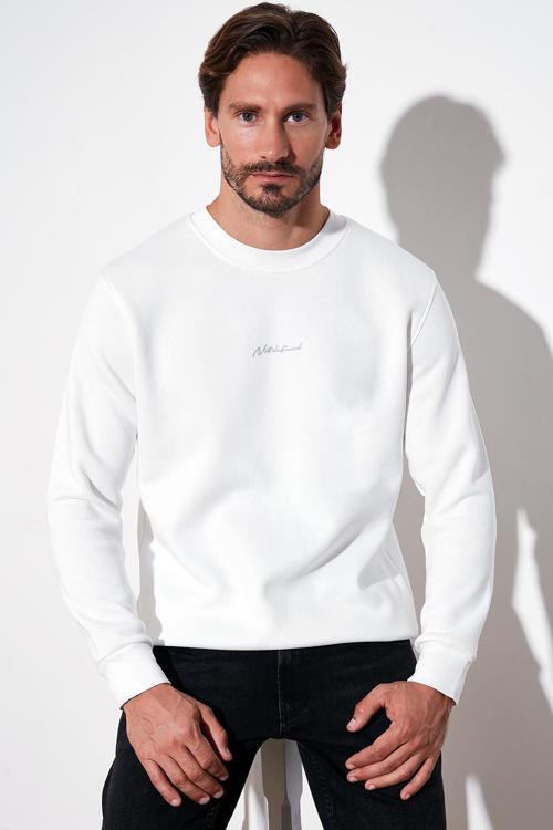 Pamuklu Regular Fit Bisiklet Yaka Erkek Sweat 59050121 EKRU