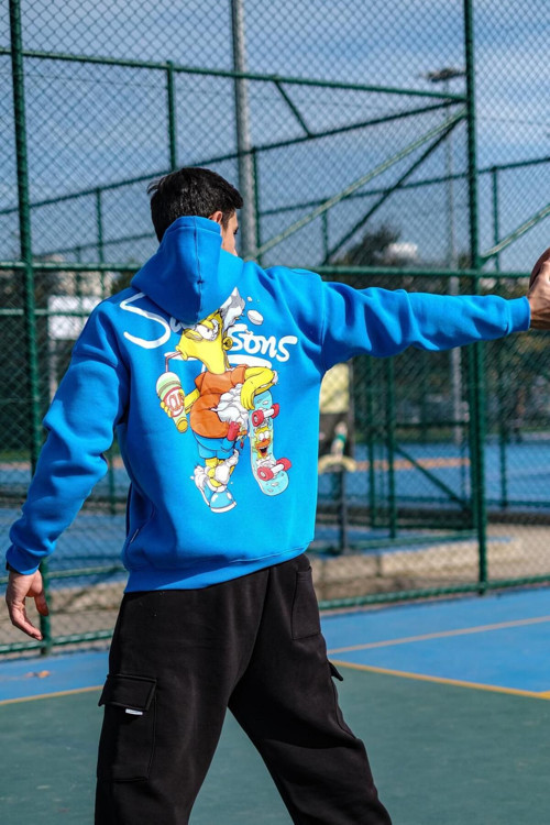 Oversize Simpson Baskılı Unisex Hoodie