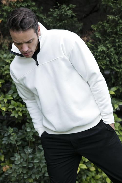 Regular Fit Pamuklu İçi Tüylü Yumuşak Şardonlu Kışlık Erkek Sweat 59053431 EKRU
