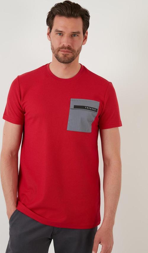 Baskılı Slim Fit Bisiklet Yaka Pamuklu Erkek T Shirt 5902351 KIRMIZI