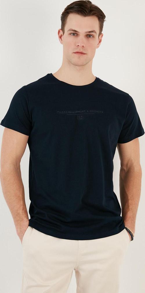 Bisiklet Yaka % 100 Pamuk Slim Fit Erkek T Shirt 541TACTICAL LACİVERT