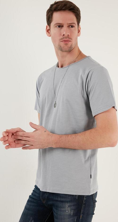 Bisiklet Yaka % 100 Pamuk Regular Fit Basic Erkek T Shirt 59020001 AÇIK GRİ