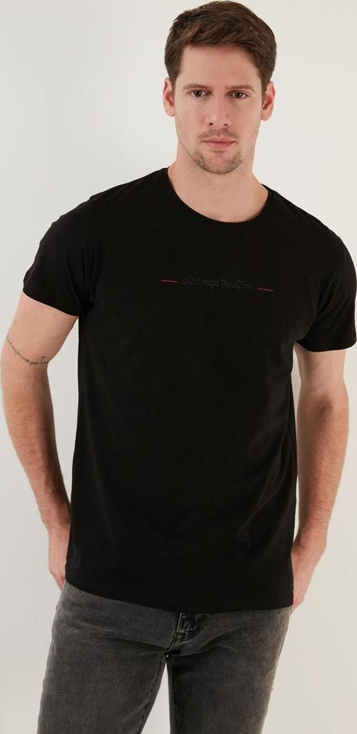 Bisiklet Yaka % 100 Pamuk Slim Fit Erkek T Shirt 541WIND SİYAH