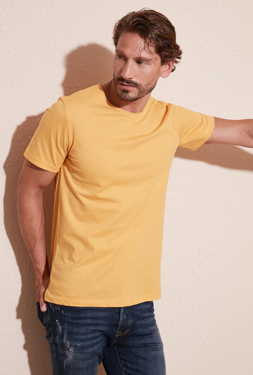 Bisiklet Yaka % 100 Pamuk Regular Fit Basic Erkek T Shirt 59020001 HARDAL