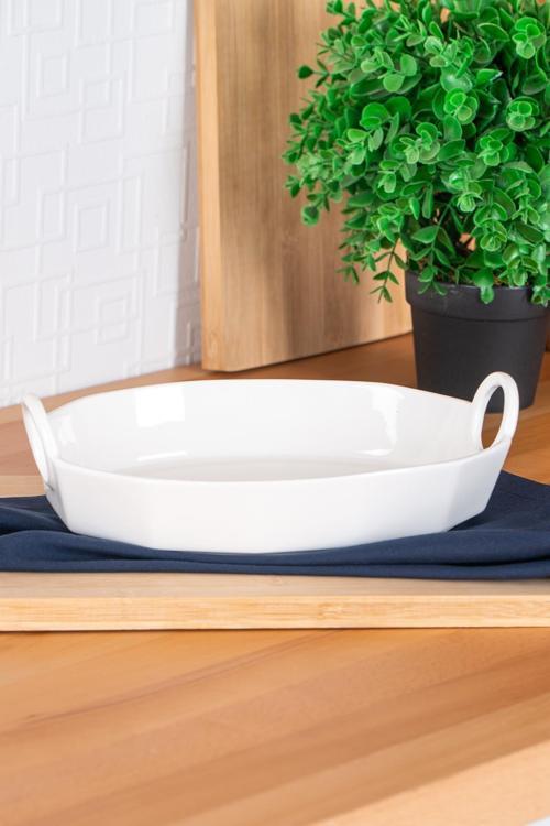 Hexagon Art Oval Kulplu Kase - 26 Cm