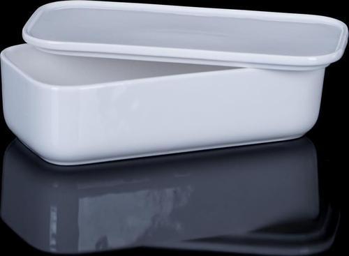 Pure White Tekli Dikdörtgen Kapaklı Porselen Kase