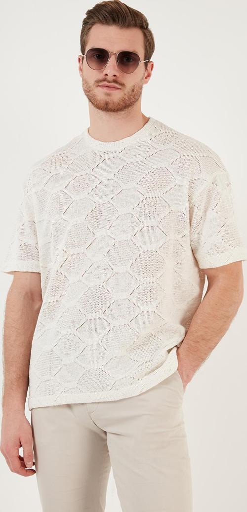 Pamuklu Regular Fit Örme Erkek T Shirt CF24S218032 EKRU
